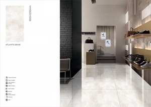 Carreaux de sol de salle de bain en porcelaine émaillée antidérapante à haute brillance Aston Gris 600x1200mm, approvisionnement en Inde - Product Image 3