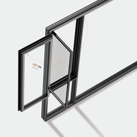 Ventana Abatible de Lujo con Marco Delgado de Aleación de Aluminio, Doble Acristalamiento, Bisagra Oculta, Estilo Moderno Minimalista para Proyectos de Hoteles y Villas - Directo de Fábrica