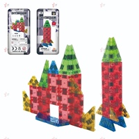 Jinxin 3.75CM Boîte en plastique colorée en forme de fer, ensemble de voyage éducatif, mini blocs de construction magnétiques pour enfants