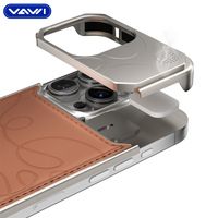 Étui de protection magnétique en cuir VAWI V-A02 au design exclusif Art Line pour iPhone 17 16 15 14 13 Pro Max avec fonction aromathérapie