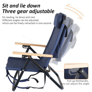 Chaise de camping portable personnalisée pour l'extérieur, avec accoudoirs, pliable et réglable, idéale pour pique-nique et plage - Product Image 5
