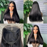 Perruque SDD 5x5 à ondulations droites, cheveux naturels Super Double Drawn avec closure 5x5