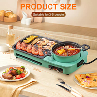 Grill électrique multifonctionnel avec surface antiadhésive sans fumée, contrôle de température réglable, pour usage hôtelier, 1600W
