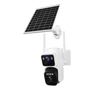 高清夜视 6MP（3MP+3MP）双镜头 PTZ 4G SIM 卡摄像头 三屏运动检测太阳能闭路电视家庭安全摄像头 - Product Image 1