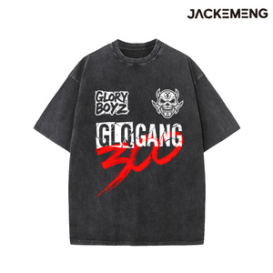 เสื้อยืดโอเวอร์ไซส์ผ้าฝ้ายพิมพ์ลายคำพูด "Glory <span class=keywords><strong>Boyz</strong></span> Glo Gang" สไตล์สตรีทแวร์เรโทรลำลอง ขายส่งจากคลังสินค้าในสหรัฐอเมริกา - Product Image 4