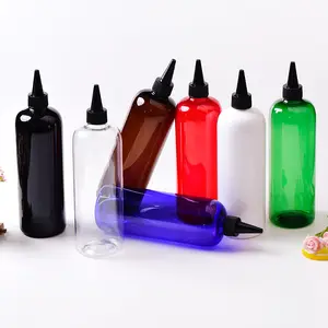 Empty 1oz 2oz 4oz 8oz white black blue green amber Plastic Squeeze Bottle with applicator nozzle