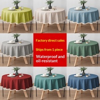 Grande nappe de table en polyester imperméable et résistante à l'huile, faite à la main, avec bordure en dentelle, pour hôtels et restaurants, motif uni imprimé
