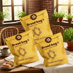 Printing logo Bread Cookies Doughnuts Croissant Pancake <b>Roll</b> Stickers Oil-proof <b>White</b> <b>Paper</b> Bags Restaurant Customers Like Them - Product Image 2
