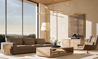 Ensemble de canapés de luxe pour hall d'hôtel cinq étoiles, canapé-lit moderne pour salon de villa, 5 places, en tissu, mobilier commercial