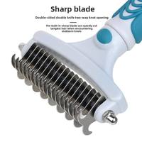 Peigne de toilettage pour animaux de compagnie en plastique double face, brosse pour enlever les nœuds et les poils morts pour chats et chiens
