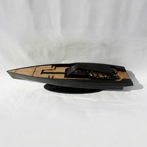 Modelo de Yate de Madera Negro Wally Power 118 Hecho a Mano - Réplica a Escala de Lancha Motora de Alta Velocidad de Lujo para Decoración de Hogar u Oficina - Product Image 1