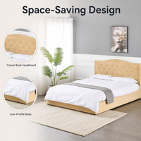 Tête de lit capitonnée en velours au design moderne et élégant, avec boutons, pour lit double, queen ou king size, plateforme de lit réglable et confortable