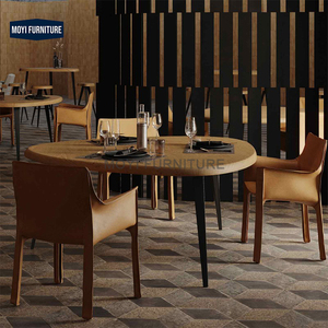 Muebles de restaurante de diseño italiano moderno Borgoña Café Restaurante Sillín Reposabrazos de cuero Sillas de comedor <span class=keywords><strong>vintage</strong></span> - Product Image 6