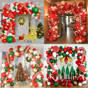 Buon natale Set di palloncini albero di natale babbo natale combinazione per feste forniture regalo arco palloncino - Product Image 2