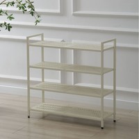 Meuble à chaussures en acier à 4 étagères, rangement multi-niveaux, mobilier moderne et durable, anti-poussière pour salon et entrée intérieure