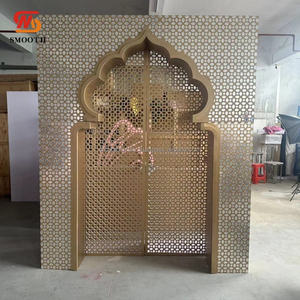 Suave estilo marroquí acrílico curvo acrílico oro 8 pies telón de fondo para boda Hotel evento Fiesta - Product Image 1