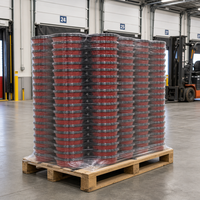 Prix Usine Modèle P2000-250 Rouge Noir Bac de Restauration Jetable avec Couvercle Boîte à Emporter Sans BPA Recyclable Compatible Micro-ondes Vente en Gros