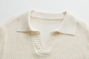 Polo da uomo personalizzata con colletto a V manica corta in misto <span class=keywords><strong>cotone</strong></span> maglieria estiva Casual maglione <span class=keywords><strong>Basic</strong></span> trasparente traspirante morbido - Product Image 3