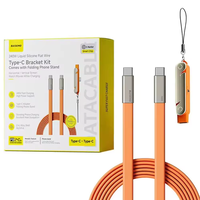 Prix de gros : Adaptateur USB-C 240W avec câble Type-C et support de téléphone à charge rapide PD, support invisible 2-en-1 pour kit de chargeur de téléphone
