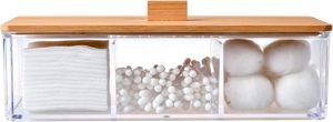 Organisateurs de salle de bain à 3 compartiments et boîte de rangement en acrylique pour <span class=keywords><strong>coton</strong></span>-<span class=keywords><strong>tige</strong></span> et <span class=keywords><strong>coton</strong></span>-<span class=keywords><strong>tige</strong></span> - Product Image 6