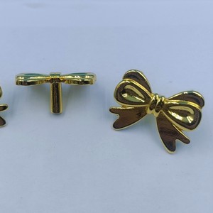 Bowknot <b>Single</b> Hole Handle Alloy Furniture Hardware European Style <b>Wardrobe</b> Cabinet Drawer Pull Copper Color Durable - Product Image 4