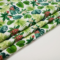 Tela de Punto por Urdimbre para Trajes de Baño y Bikinis, Diseño Personalizado, Resistente al Cloro, Estampado Tropical, 225 g/m², 40D, Elástica en 4 Direcciones, 80% Nailon, 20% Spandex