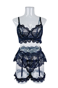 Halter Backless Crochet Lace 5Pcs Women Sexy Lingerie Lace Erotic Underwear Lingerie - Product Image 5