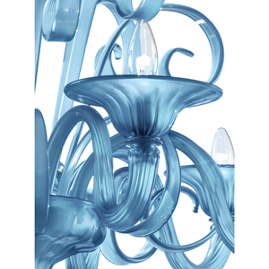 Lampadario Moderno Contemporaneo in Vetro di Murano Blu Satinato per Decorazione Casa <span class=keywords><strong>Soggiorno</strong></span> - Product Image 5