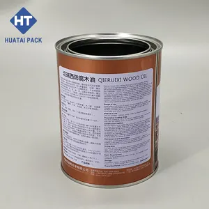 Lata de aceite de madera antiséptica de Metal 4L vacía de alta calidad con tapa