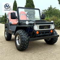Mini Jeep Huajia de Alta Calidad, 150cc, Negro, Automático, 4 Tiempos, Gasolina, Chasis de Acero, 80km/h, Go Cart, Dune Buggy, ATV Todoterreno