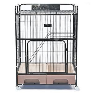 Cages extérieures pour animaux de compagnie, <span class=keywords><strong>cage</strong></span> à chien à tube carré double couche robuste, roues détachables, villa multifonctionnelle pour chats, intérieur - Product Image 1