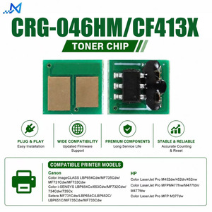 Puce de réinitialisation de toner compatible <span class=keywords><strong>CF413X</strong></span> CRG-046HM pour cartouche de toner Canon LBP654Cdw MF735Cdw <span class=keywords><strong>HP</strong></span> M452 M477 M377 - Product Image 1