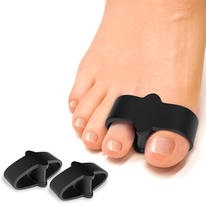 Correcteur d'hallux valgus en gel avec séparateurs d'<span class=keywords><strong>orteils</strong></span> ajustables et espaceur pour le gros orteil, pour la <span class=keywords><strong>protection</strong></span> des pieds et le soulagement de la douleur (noir) - Product Image 1