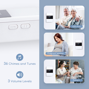 Aigostar campanello senza fili IP44 campanello impermeabile 2 ricevitori a batteria gamma 150M 36 campanello 3 livelli di Volume - Product Image 5