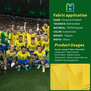 Tela de malla de nailon hexagonal con camisetas de golf de ajuste seco para hombres y camiseta de fútbol Barca para personalización Premium - Product Image 2