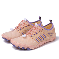 Chaussures aquatiques roses personnalisables avec logo, séchage rapide, semelle en caoutchouc, motif vague, pour hommes et femmes, plage