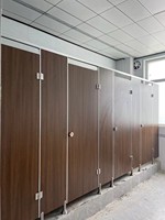 Mamparas de Baño de Resina Fenólica Ignífuga HPL, Cubículos Sanitarios Resistentes a los Arañazos y Duraderos