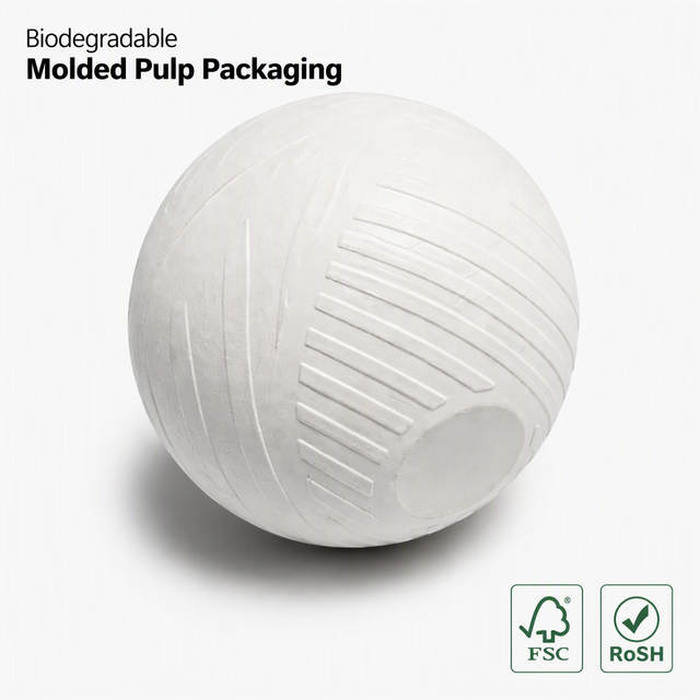 Molded Pulp Easter Egg Shell Compostable Bagasse Fiber Hollow Spherical Pulp Container Custom Embossed Printing for Decoration