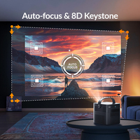 VEVSHAO Proyector DLP Mini Micro Recargable V50 de Alta Calidad, Datos 3D, Juegos, 1080P, Cine en Casa, Portátil, Enfoque Automático, 400 Lúmenes