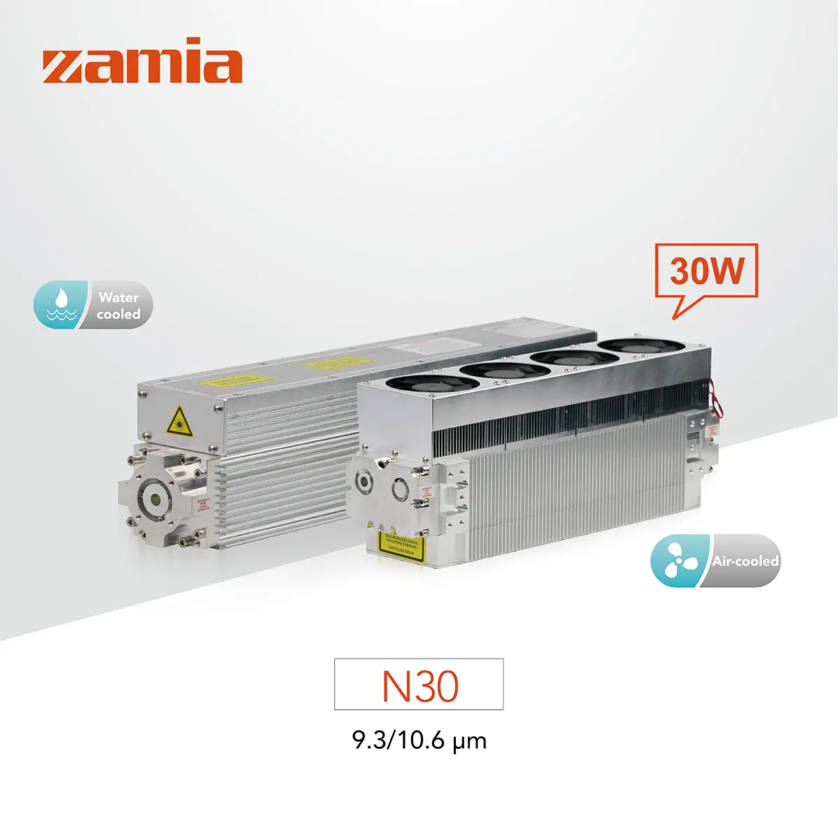 Zamia N30 CO2 RF 레이저 조각 튜브 30w 공기 냉각 모듈 전원