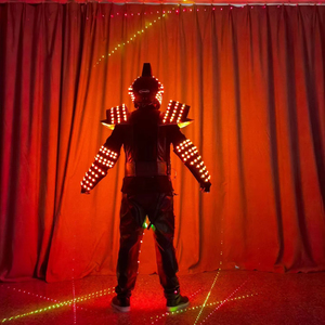High Quality LED Robot Stilt <b>Performance</b> Cosplay Predator Costume Men's Set Stage <b>Wear</b> Ballroom Party Use Spandex/Cotton Fumashi - Product Image 4