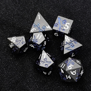 Juego de dados poliédricos personalizados al por mayor para juegos de rol DND, dados para juegos de mesa Dungeons and Dragons, dados de metal de alta calidad - Product Image 2