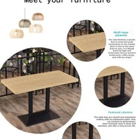 Table de restaurant ronde/carrée moderne et minimaliste au prix d'usine pour les restaurants, les boutiques de burgers, les salons de thé et les cafés