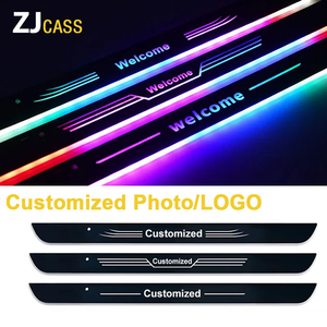 Xe LED CỬA sill Chào mừng bạn ánh sáng hồng ngoại cảm ứng RGB đa-màu Tùy chỉnh hình ảnh/Logo USB sạc Velcro cài đặt - Product Image 1