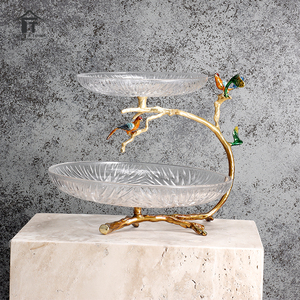 Vassoio di Lusso in Oro per Frutta Secca, Piatto per Servire Frutta e Noci, Ciotola in Vetro per Frutta, <span class=keywords><strong>Alzata</strong></span> per Torte - Product Image 5