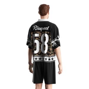Jersey de Fútbol Americano Vintage con Diseño de Cuello Polo, Logotipo Personalizado con Patrón Elegante, Tejido de Malla de Secado Rápido, Estilo Oversize - Product Image 3