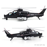 Modèle d'avion militaire en alliage 2024, simulation, friction, lumière, musique, hélicoptère WZ-10, jouets pour enfants