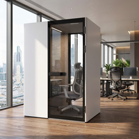Cabine de bureau insonorisée moderne certifiée 30 dB, cabine de réunion acoustique, salle privée pour 1-2 personnes, structure en alliage d'aluminium, verre trempé
