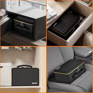 फायरप्रूफ जिपर और लॉक के साथ फायर प्रूफ हार्ड शेल सुरक्षा बॉक्स, कैश/पासपोर्ट के लिए मल्टी-लेयर इन्सुलेटेड सुरक्षित - Product Image 6