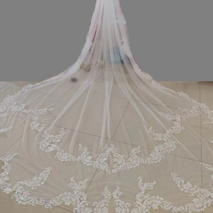 S0334R Nueva moda Velo bordado <span class=keywords><strong>de</strong></span> alta calidad Hada <span class=keywords><strong>Novia</strong></span> Hermoso sueño Velo trasero Nuevo temperamento <span class=keywords><strong>de</strong></span> moda - Product Image 1